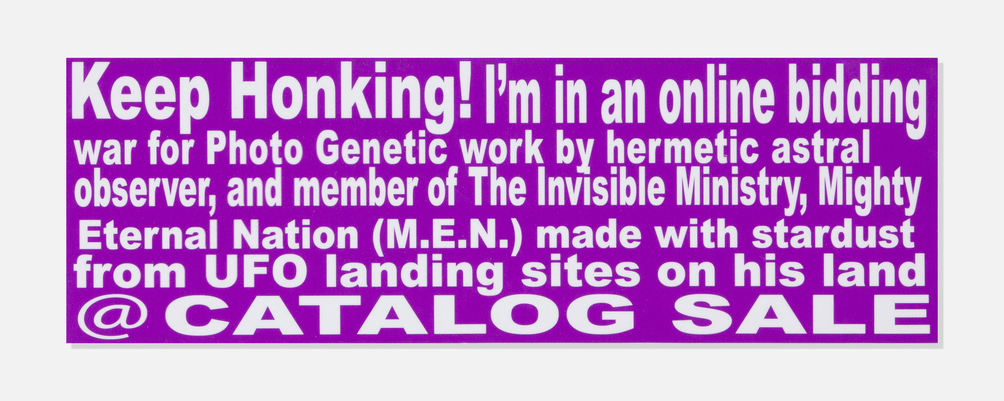 M.E.N. Bumper Sticker by Catalog Projects & Chris DeLoach